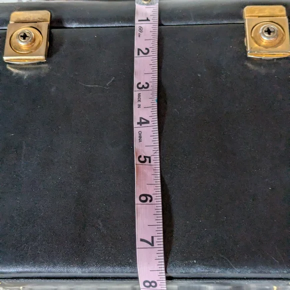 Vintage Greta Italian leather train case/cosmetic bag - Picture 14 of 15